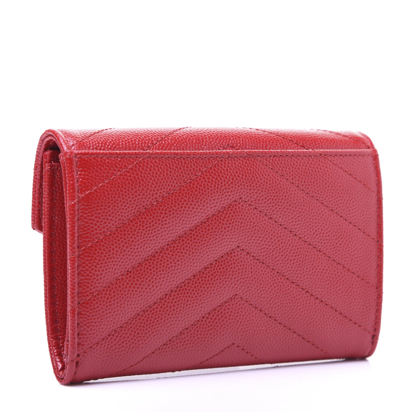 Grain De Poudre Matelasse Chevron Small Monogram Envelope Wallet Bandana Red