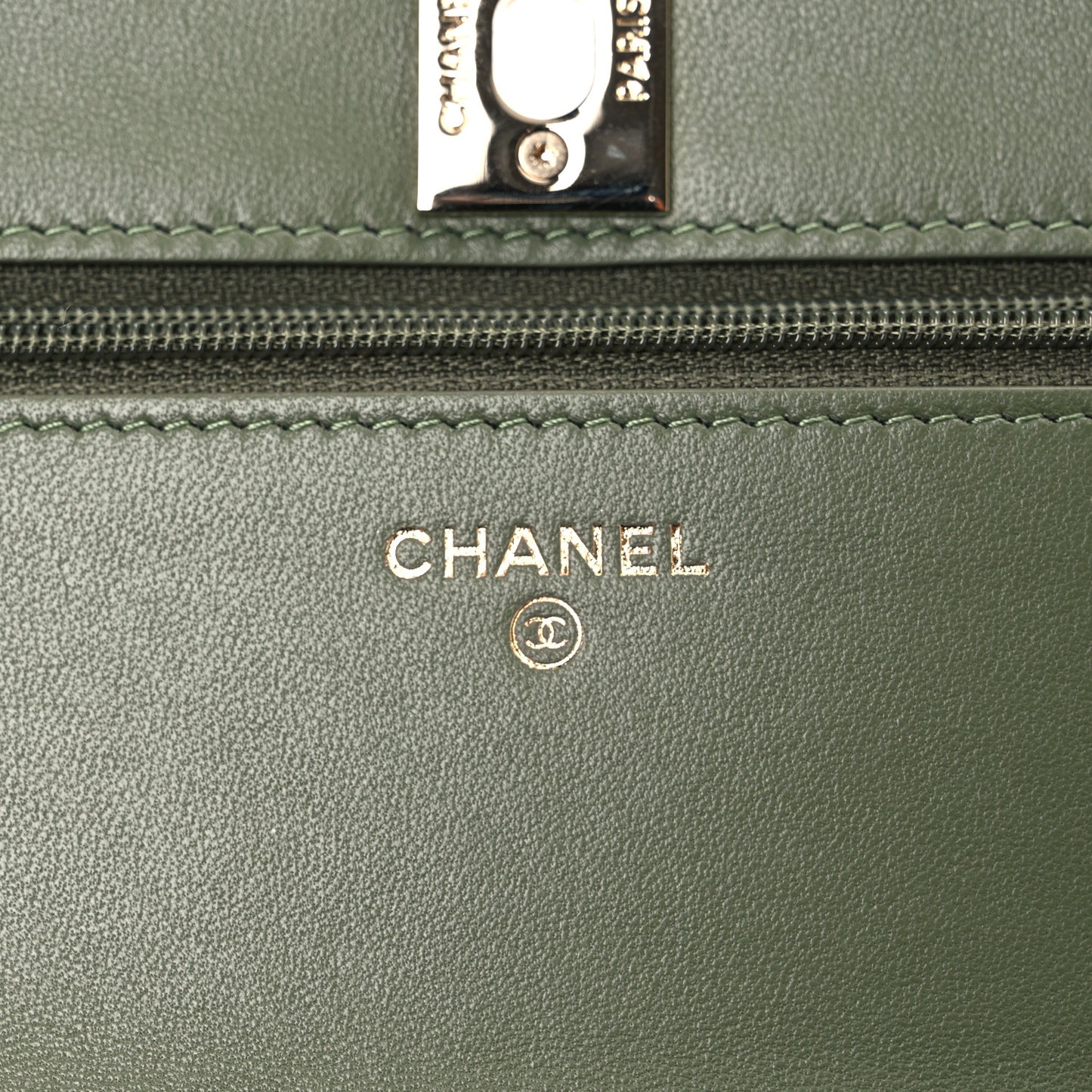 Lambskin Quilted Trendy CC Wallet On Chain WOC Green