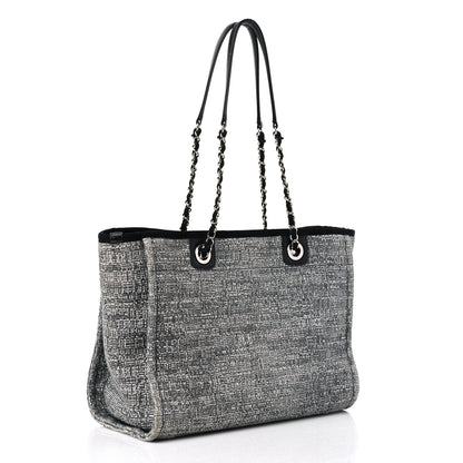 Chanel Straw Lurex Small Deauville Tote Charcoal 3 of 11