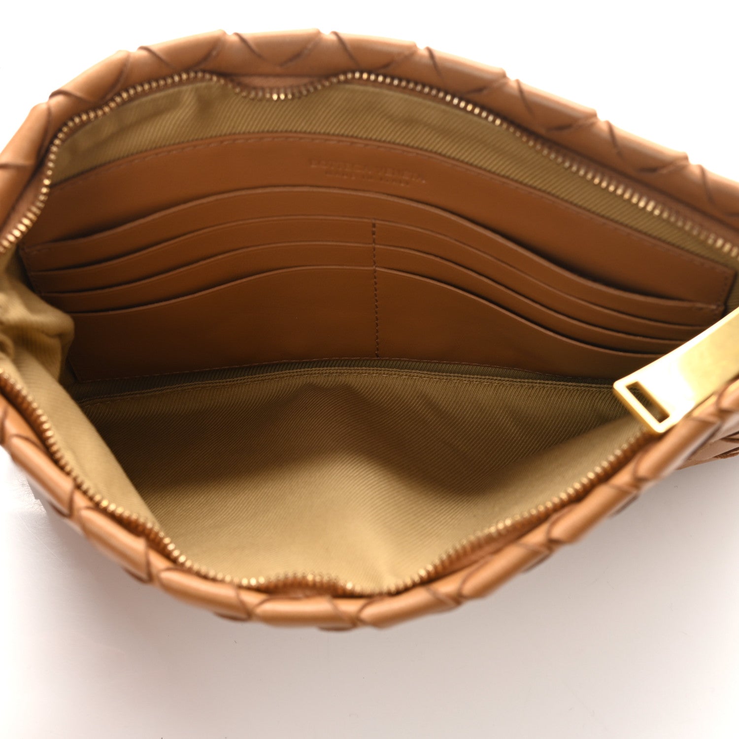 Bottega Veneta Nappa Intrecciato Small Zip Pouch Caramel 5 of 7
