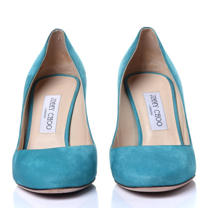 Jimmy Choo Suede Bridget 85 Pumps 39 Blue 2 of 12
