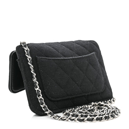 Chanel Jersey Fabric Quilted Foldable Tote With Chain Black Multicolor 5 of 18