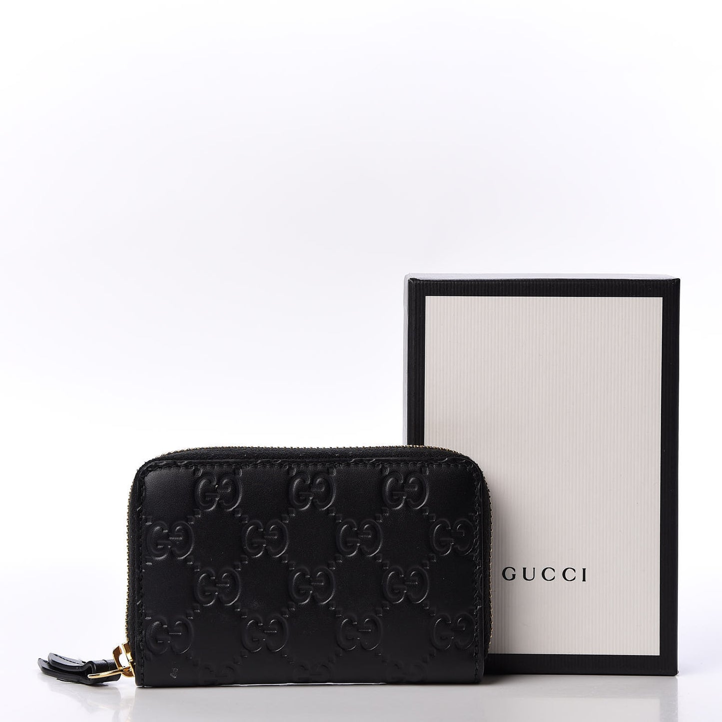 Guccissima Zip Around Card Case Black