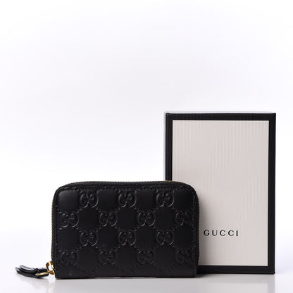 Gucci Guccissima Zip Around Card Case Black 9 of 9