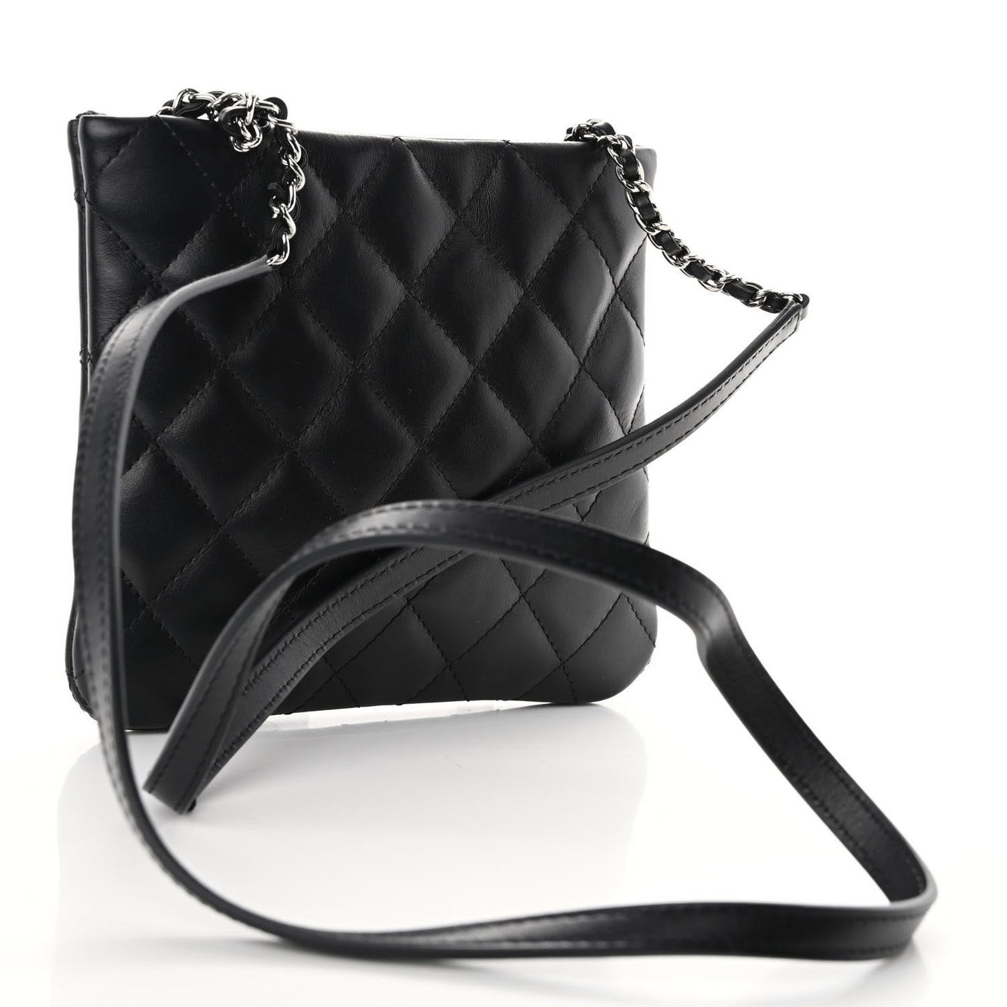 Lambskin Quilted Crossbody Bag Black