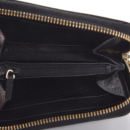 Gucci Pebbled Calfskin Soho Compact Disco Zip Around Wallet Black 5 of 8