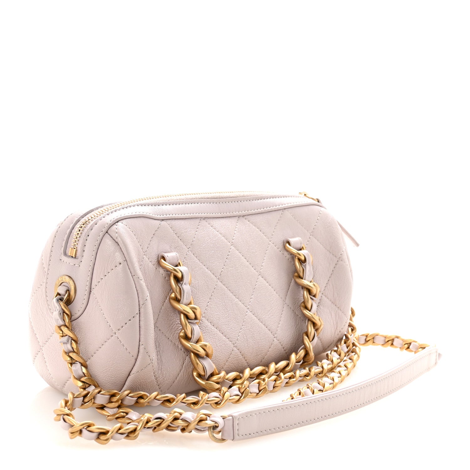 Chanel Shiny Lambskin Quilted Small Fashion Therapy Bowling Bag Lilac 3 of 11