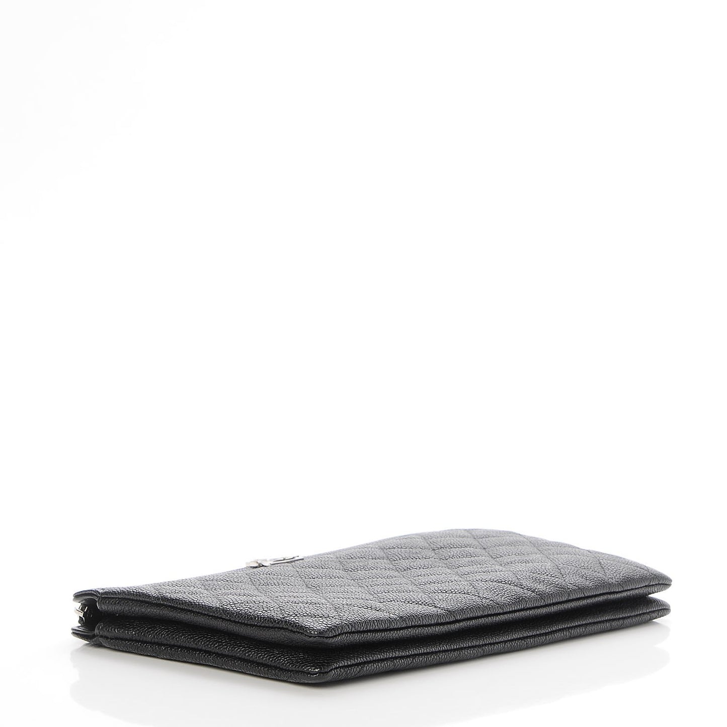 Caviar Quilted Small Zipped Boy Pouch Black