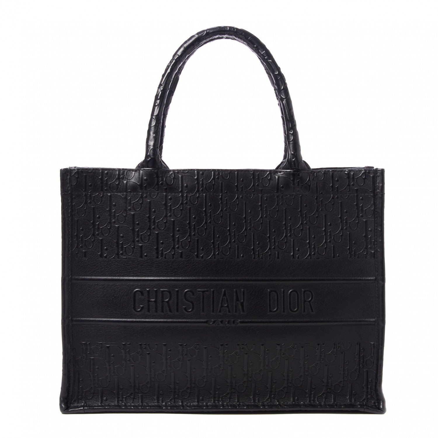 Christian Dior Oblique Calfskin Embossed Medium Book Tote Black 1 of 9
