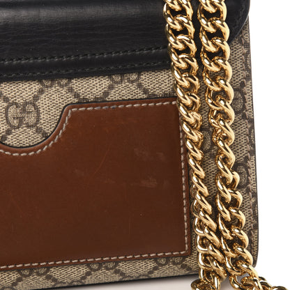 Gucci GG Supreme Monogram Calfskin Small Padlock Shoulder Bag Beige Black Cuir 14 of 15