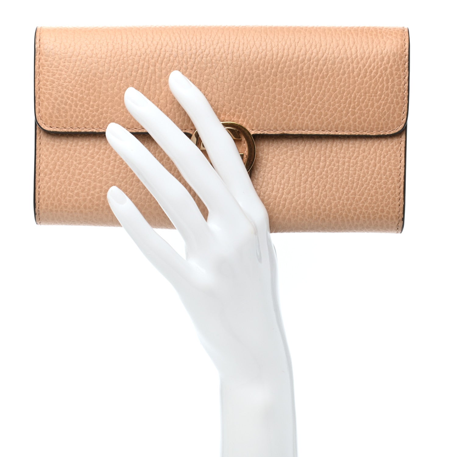 Gucci Dollar Calfskin Interlocking G Continental Wallet Camelia 2 of 6