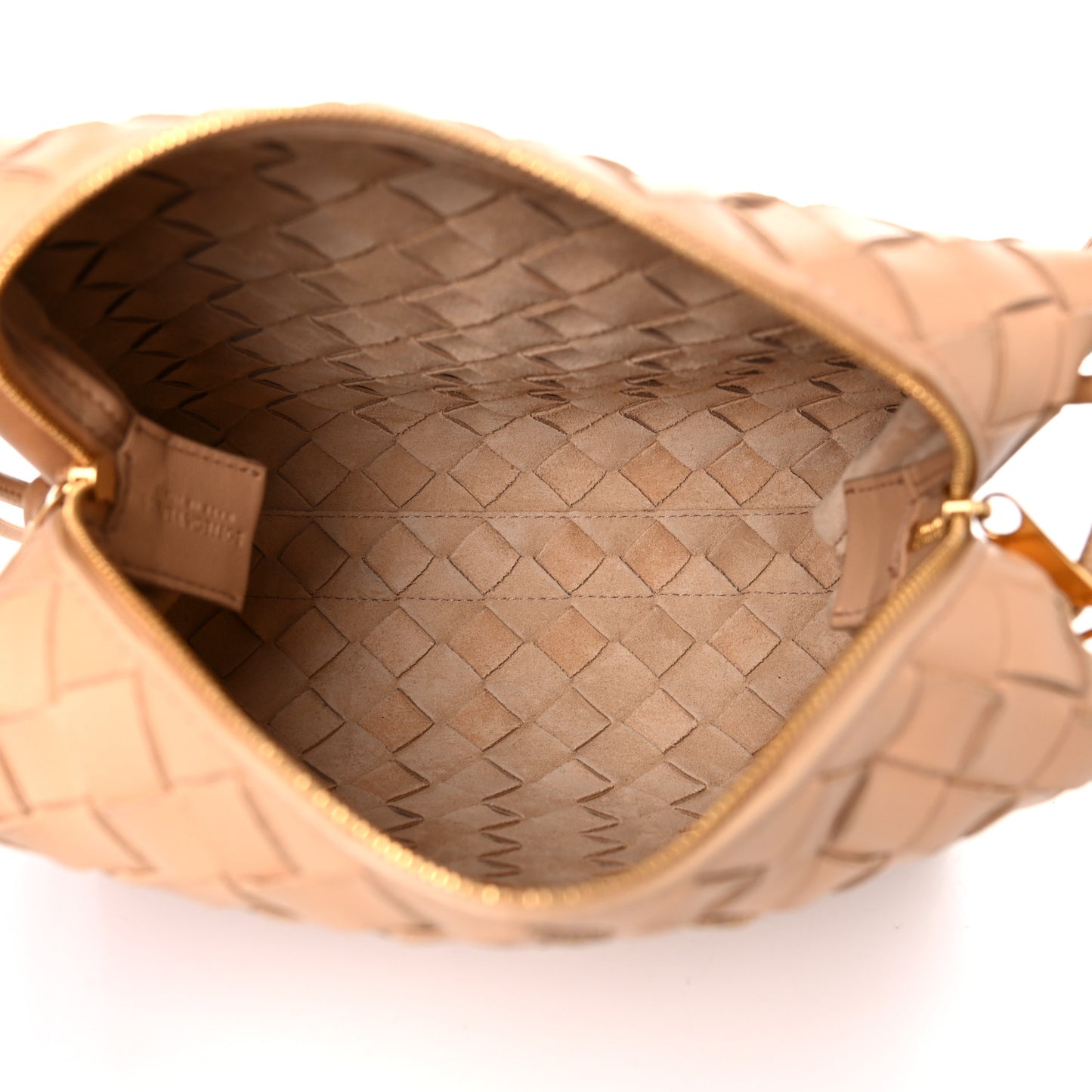 Nappa Intrecciato Small Loop Camera Bag Almond
