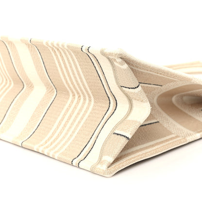 Christian Dior Canvas Embroidered Large Stripes Book Tote Beige 10 of 11