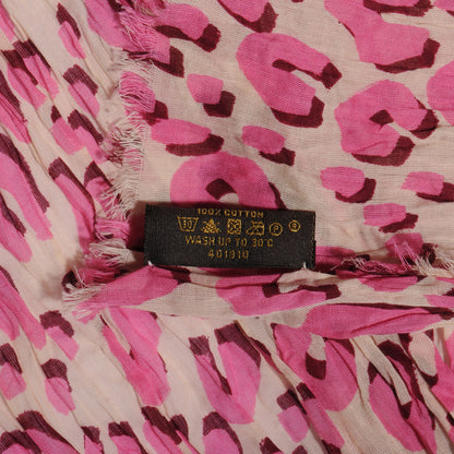 Louis Vuitton Cotton Leopard Scarf Blanc Corail 6 of 6