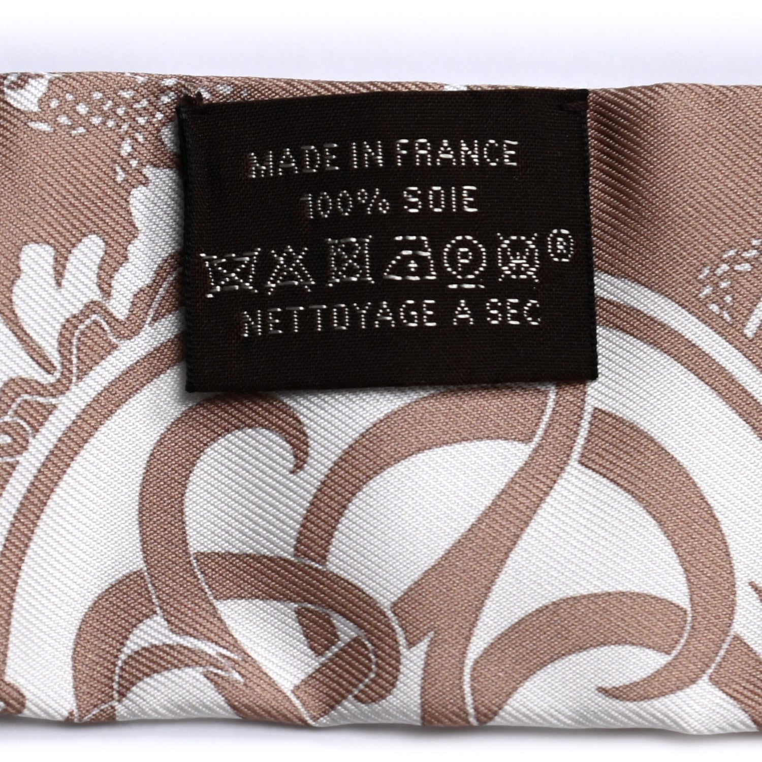 Hermes Silk Ex-Libris Twilly Beige White Caramel 3 of 4