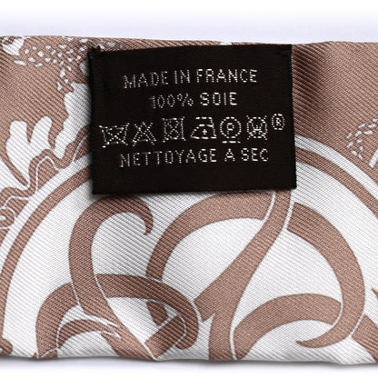 Hermes Silk Ex-Libris Twilly Beige White Caramel 3 of 4