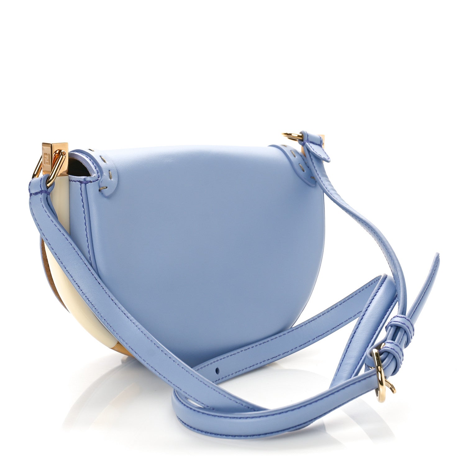Fendi Vitello King Plexiglass Moonlight Shoulder Bag Azzurro Sky 3 of 8