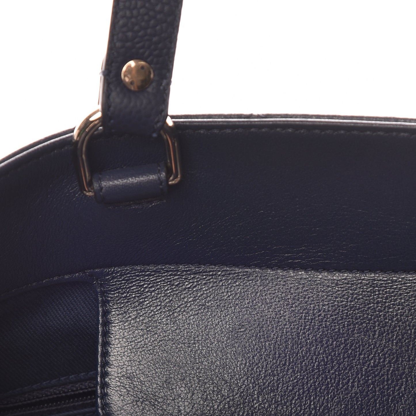 Calfskin Caviar Quilted Large Shopping Tote Blue