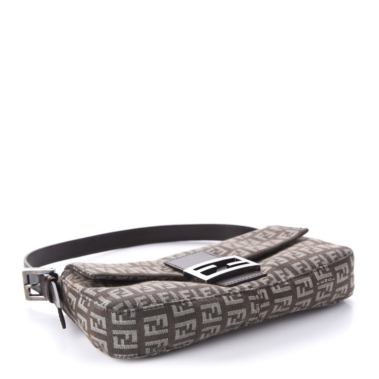 Fendi Zucchino Vitello Baguette Testa di Moro Beige 4 of 9