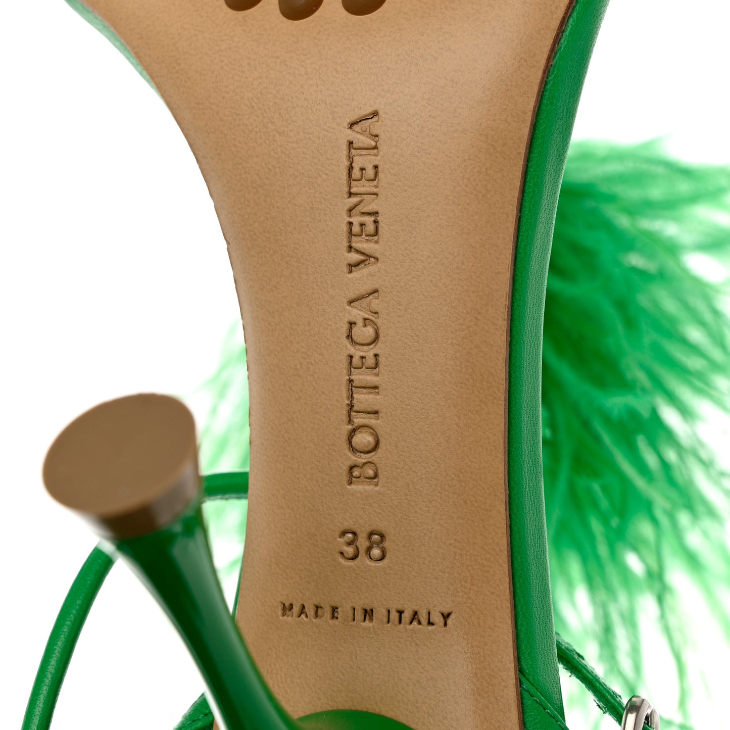 Wonderbird Nappa Feather Dot Sandals 38 Grass