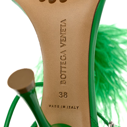 Bottega Veneta Wonderbird Nappa Feather Dot Sandals 38 Grass 7 of 9
