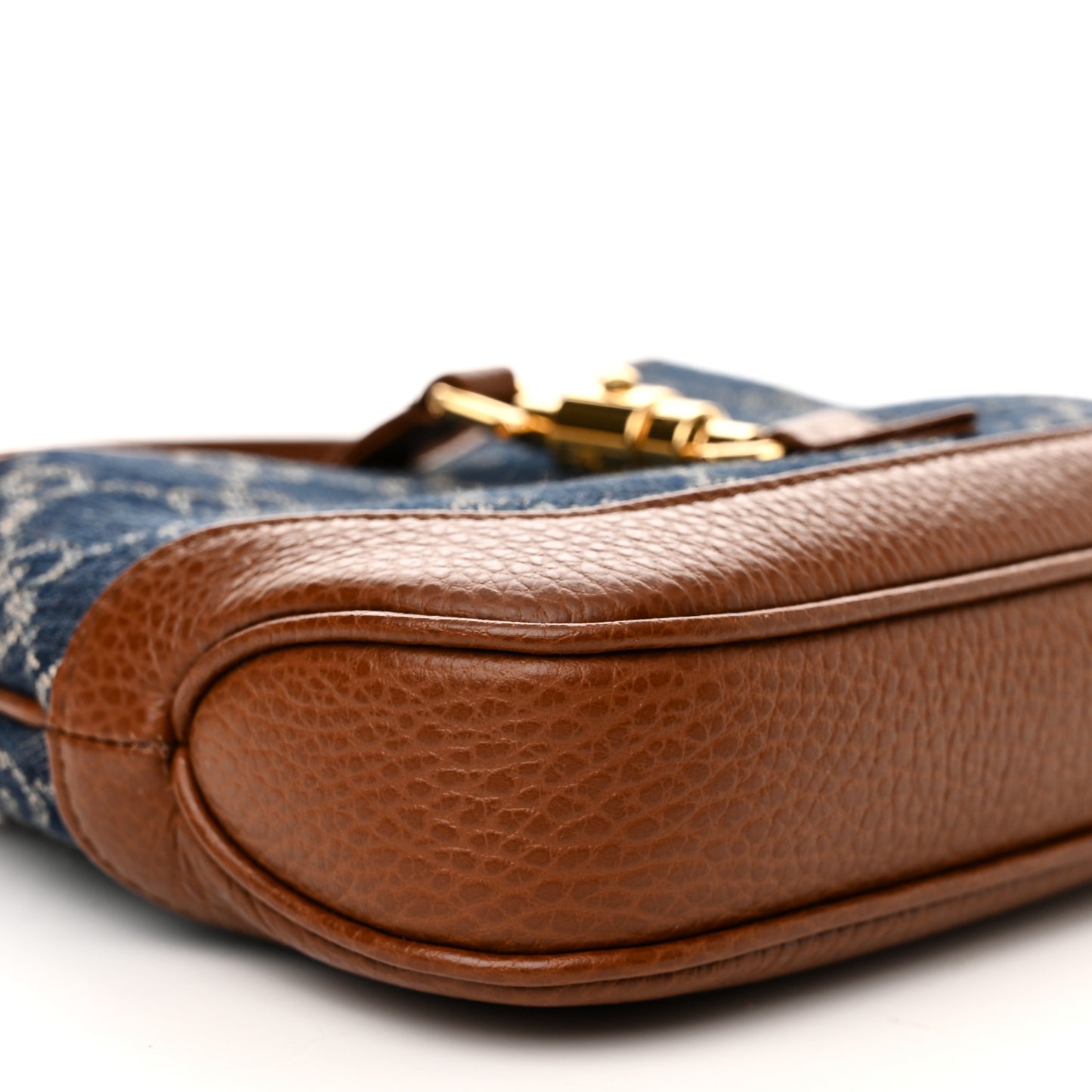 New Denim GG Monogram Calfskin Mini Jackie 1961 Hobo Blue Tea Cuir