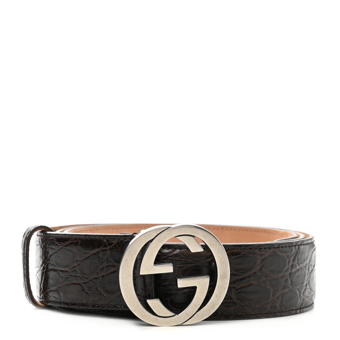 Crocodile Interlocking G 37mm Belt 80 32 Brown