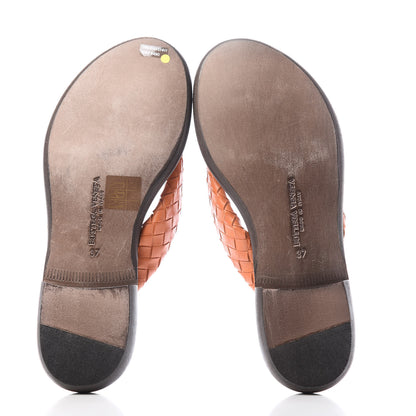 Bottega Veneta Nappa Intrecciato Thong Flat Sandals 37 Ebano Orange 6 of 10