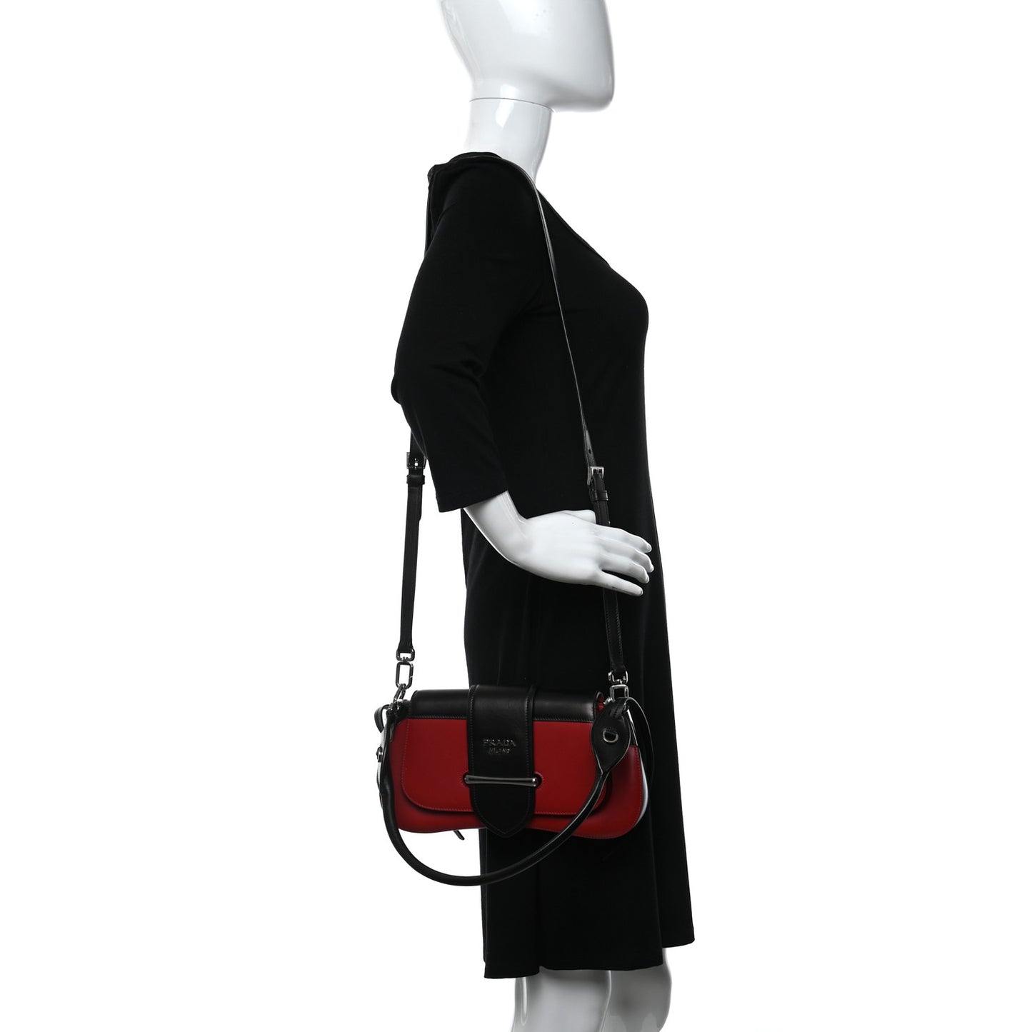 City Calfskin Sidonie Shoulder Bag Rosso Black