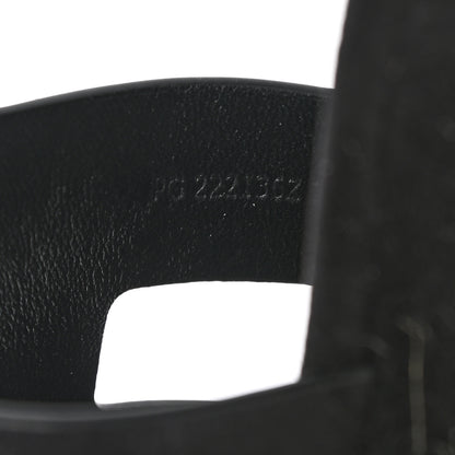 Hermes Suede Elda Espadrille Wedge Sandals 38 Black 8 of 9