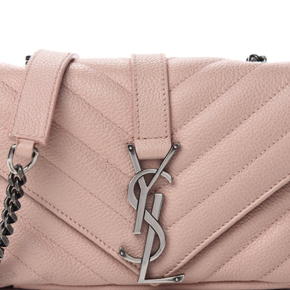 Saint Laurent Sheepskin Matelasse Monogram Classic Baby Chain Pale Pink Bag 13 of 13