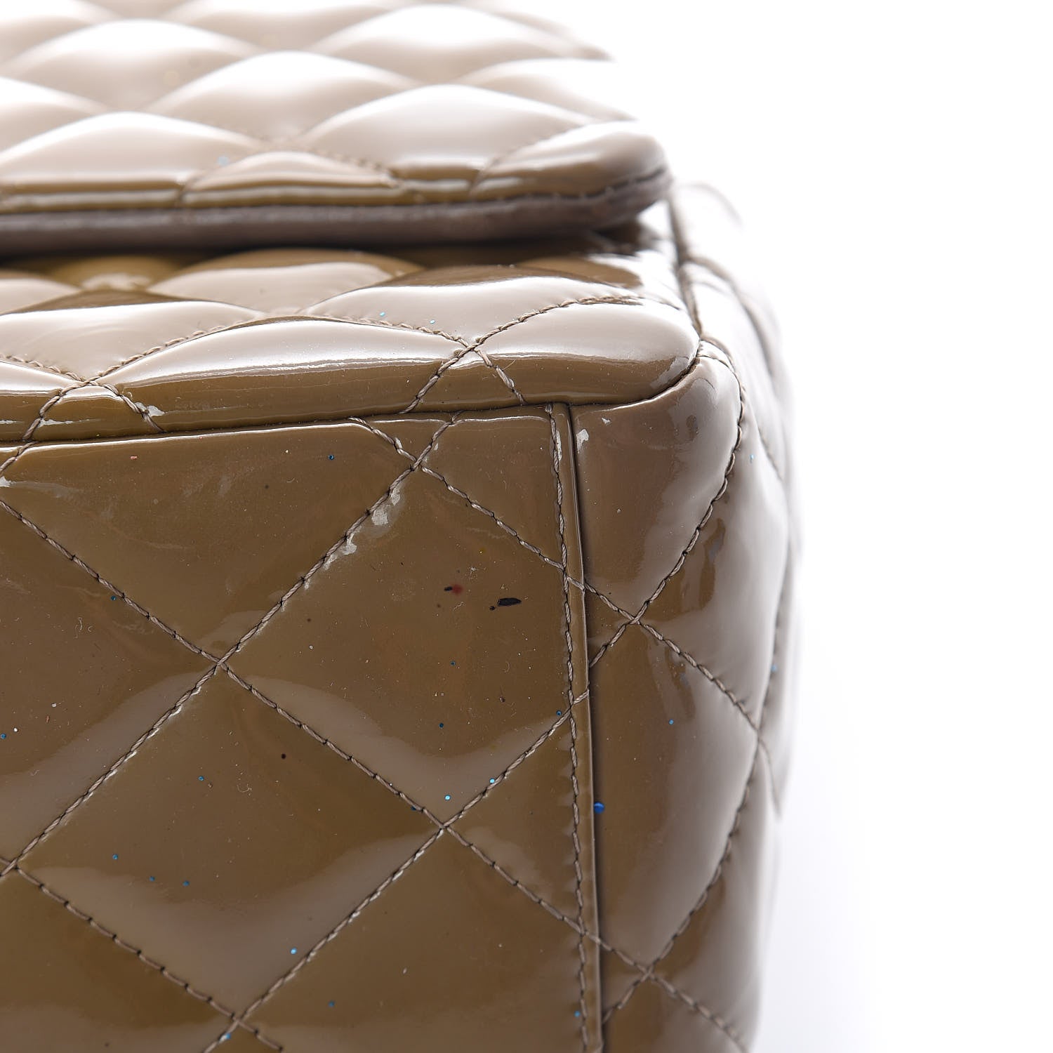 Chanel Patent Quilted Maxi Double Flap Grey 12 of 13