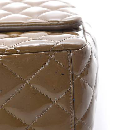 Chanel Patent Quilted Maxi Double Flap Grey 12 of 13