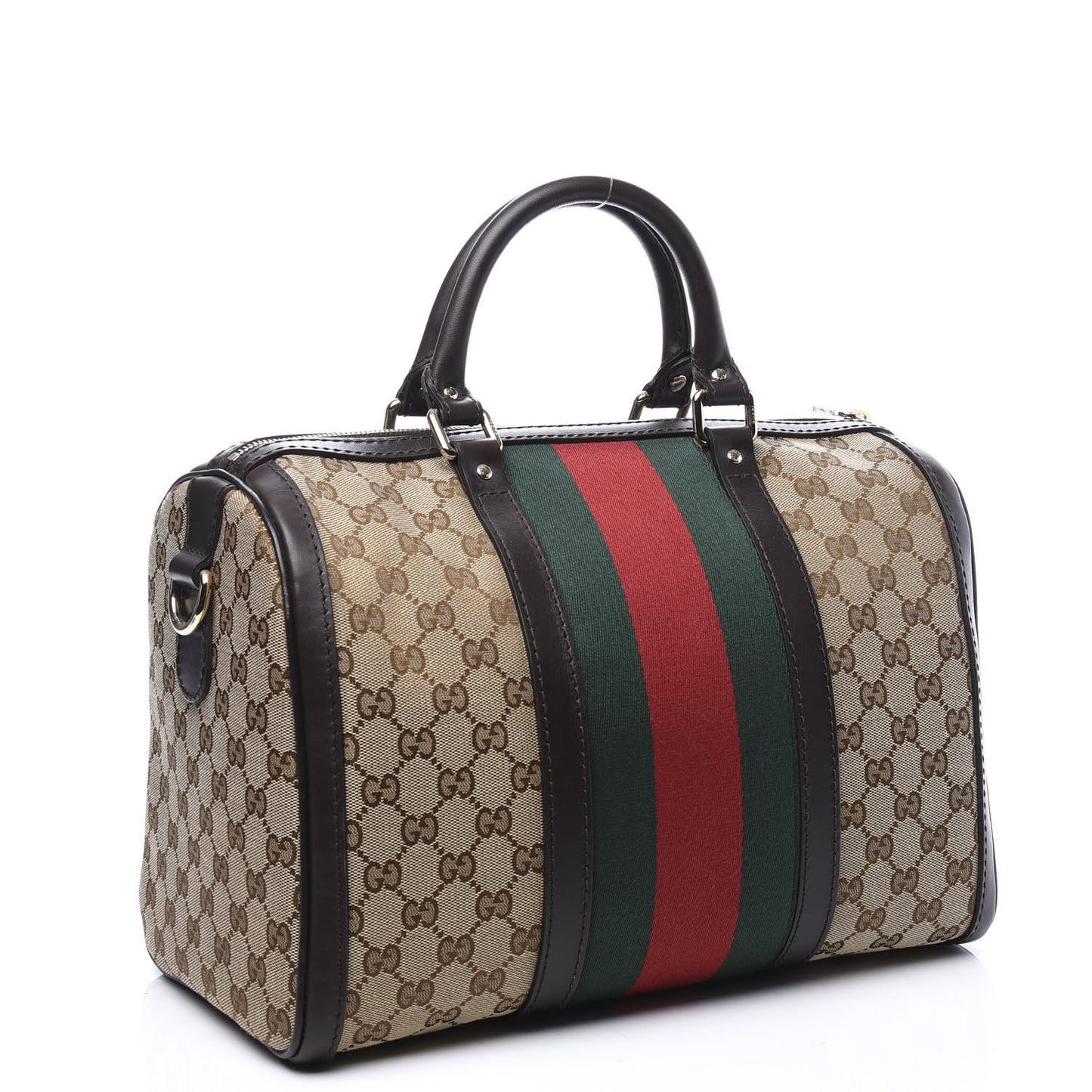 Monogram Vintage Web Medium Boston Dark Brown