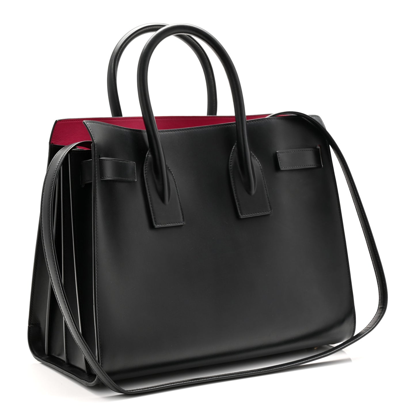Calfskin Small Sac De Jour Black Fuchsia
