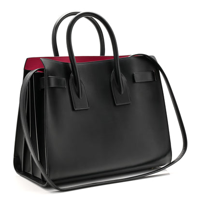 Saint Laurent Calfskin Small Sac De Jour Black Fuchsia 3 of 10