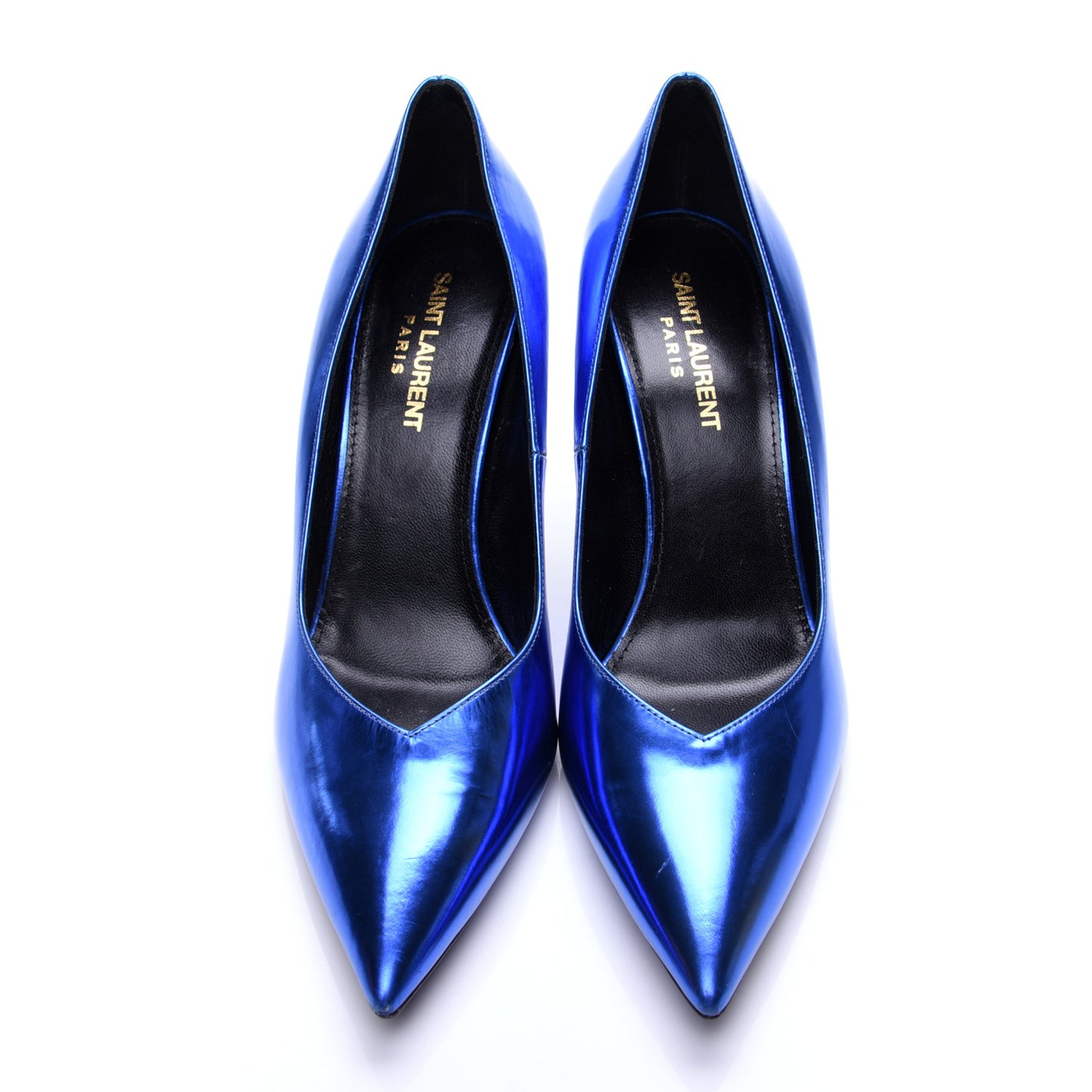 Metallic Calfskin Kiki 85 Pumps 37 Blue