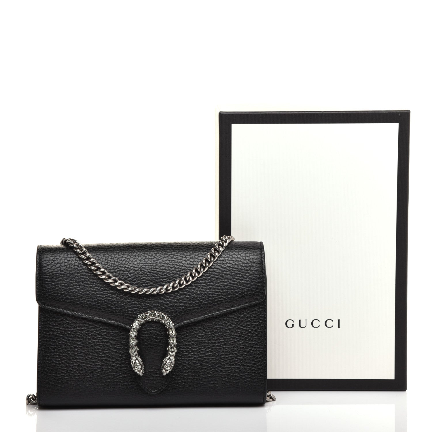 Gucci Calfskin Mini Dionysus Chain Wallet Black 10 of 11