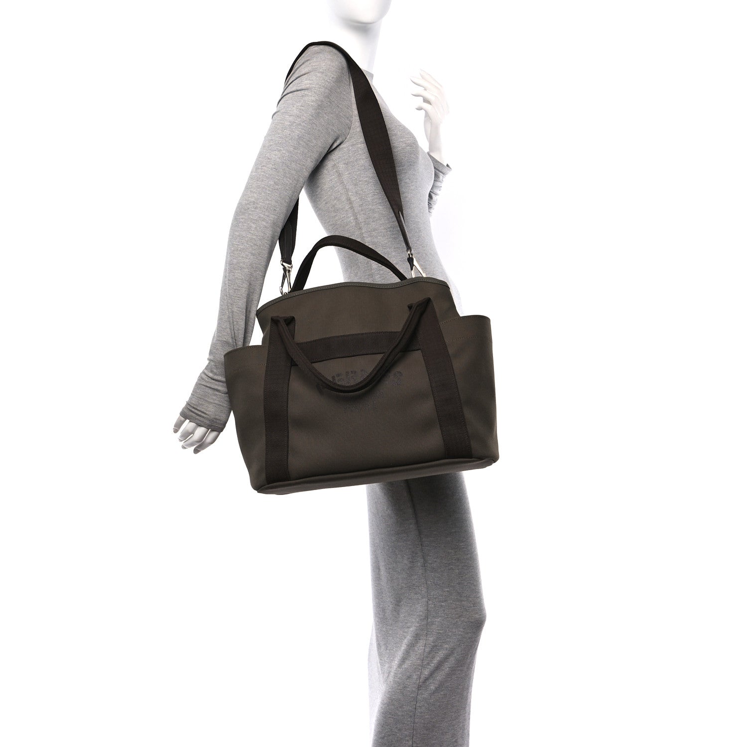 Hermes Toile Sac De Pansage Groom Kaki Feu 2 of 13