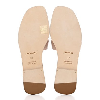 Hermes Box Calfskin Oran Sandals 39 Bois De Santal 5 of 9