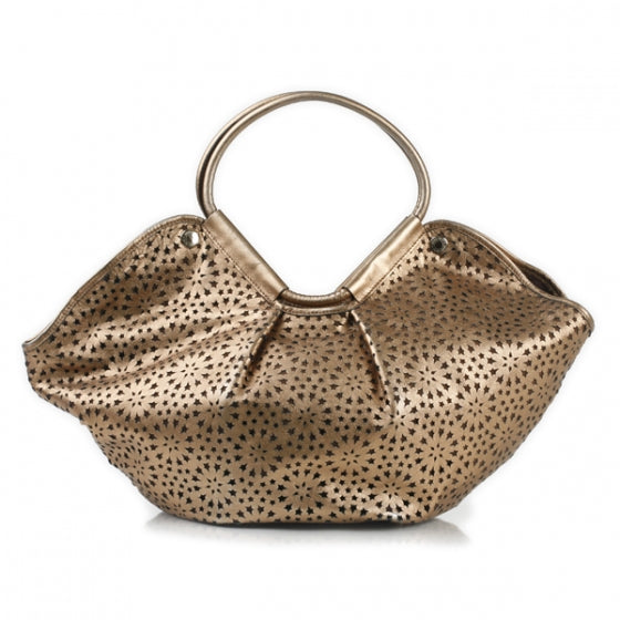 Perforated Leather Star Tote Bronze