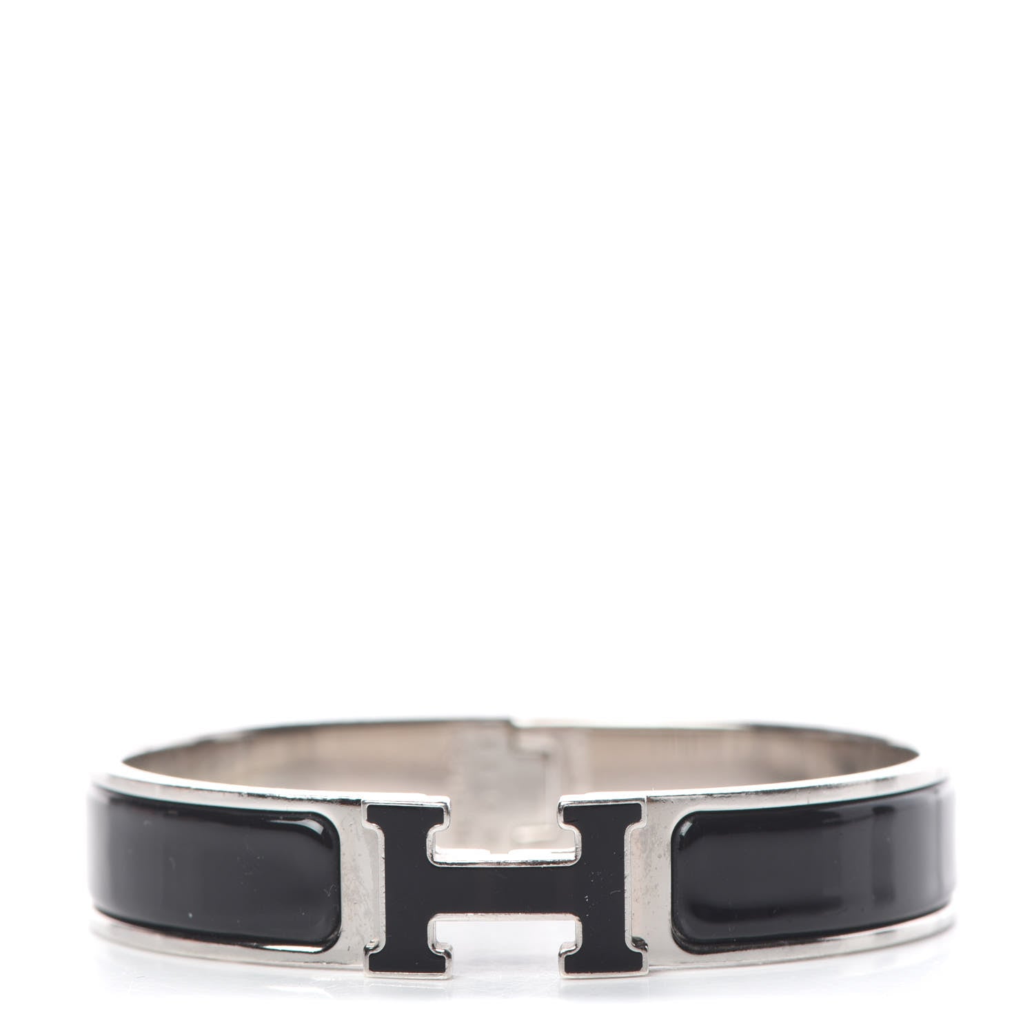 Hermes Enamel Narrow Clic Clac H Bracelet PM Black 1 of 5
