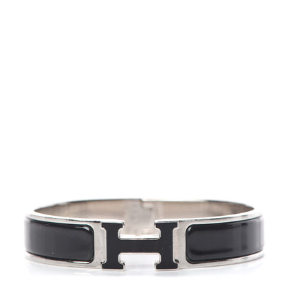 Hermes Enamel Narrow Clic Clac H Bracelet PM Black 1 of 5