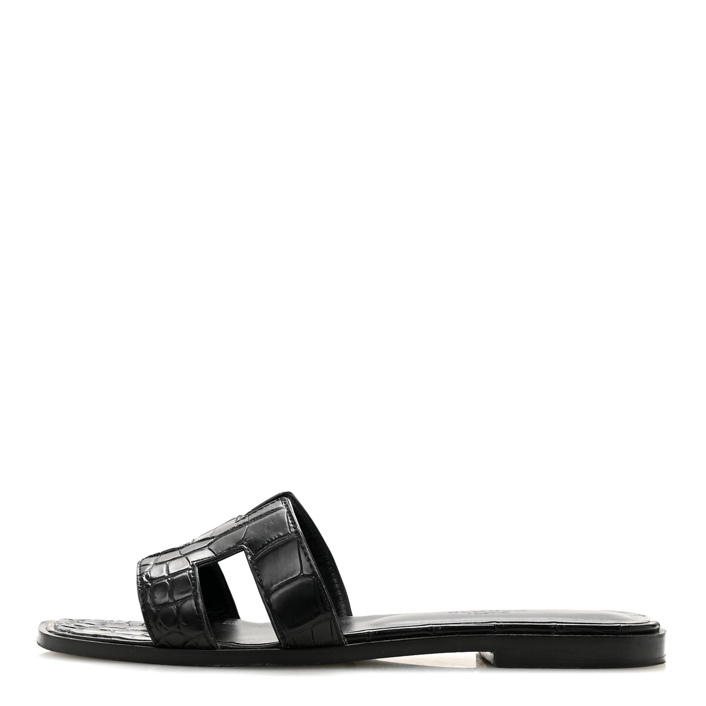 Matte Alligator Oran Sandals 36.5 Black