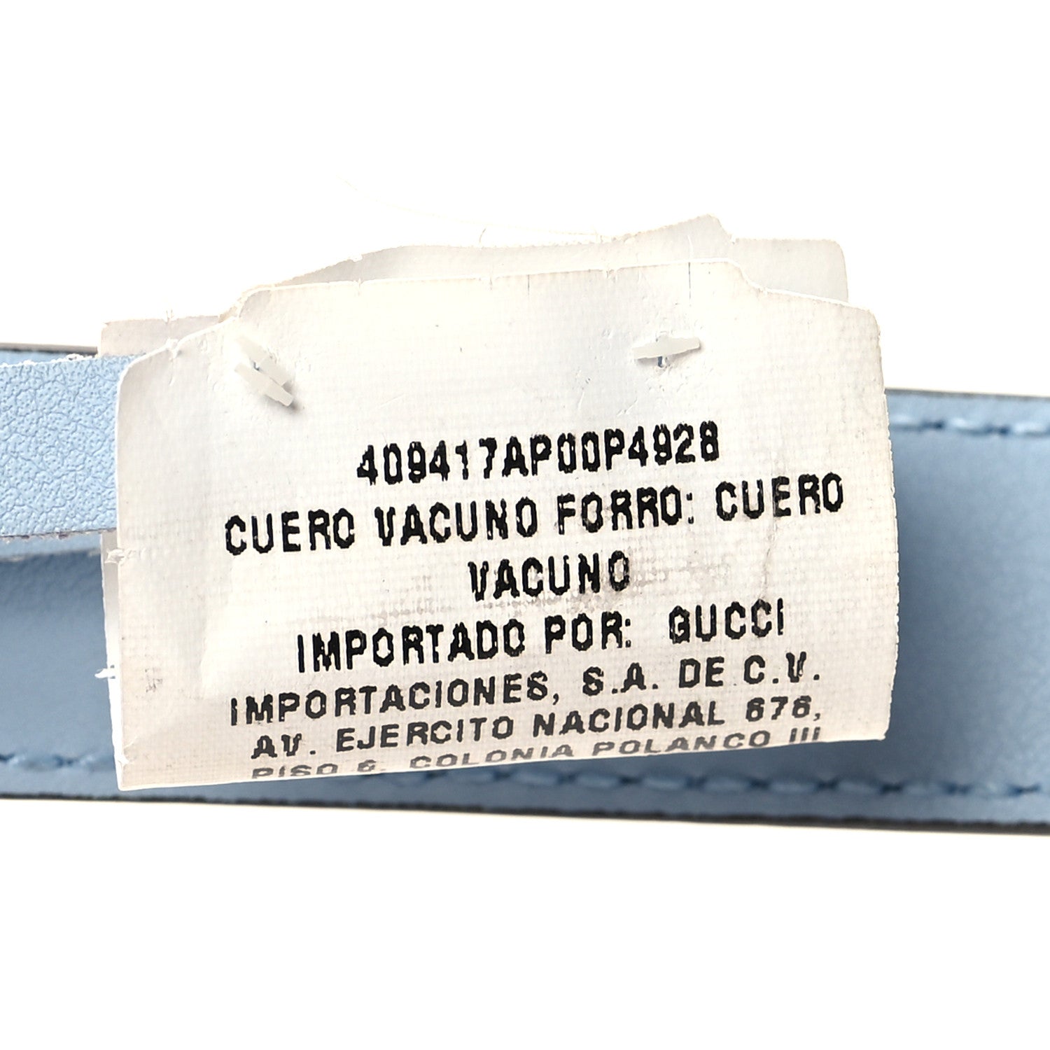 Gucci Moon Calfskin Palladium Double G 20mm Belt 95 38 Porcelain Light Blue 6 of 7