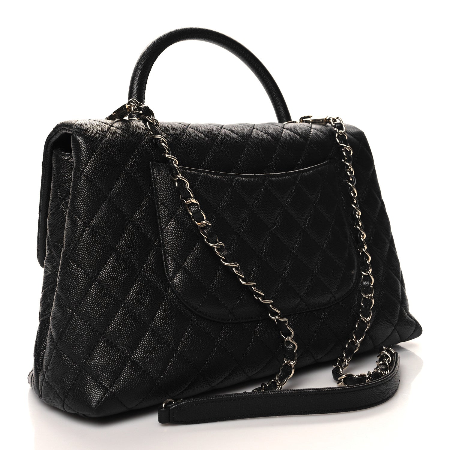 Chanel Caviar Quilted Medium Coco Handle Flap Black 3 of 14