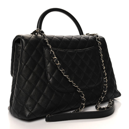 Chanel Caviar Quilted Medium Coco Handle Flap Black 3 of 14