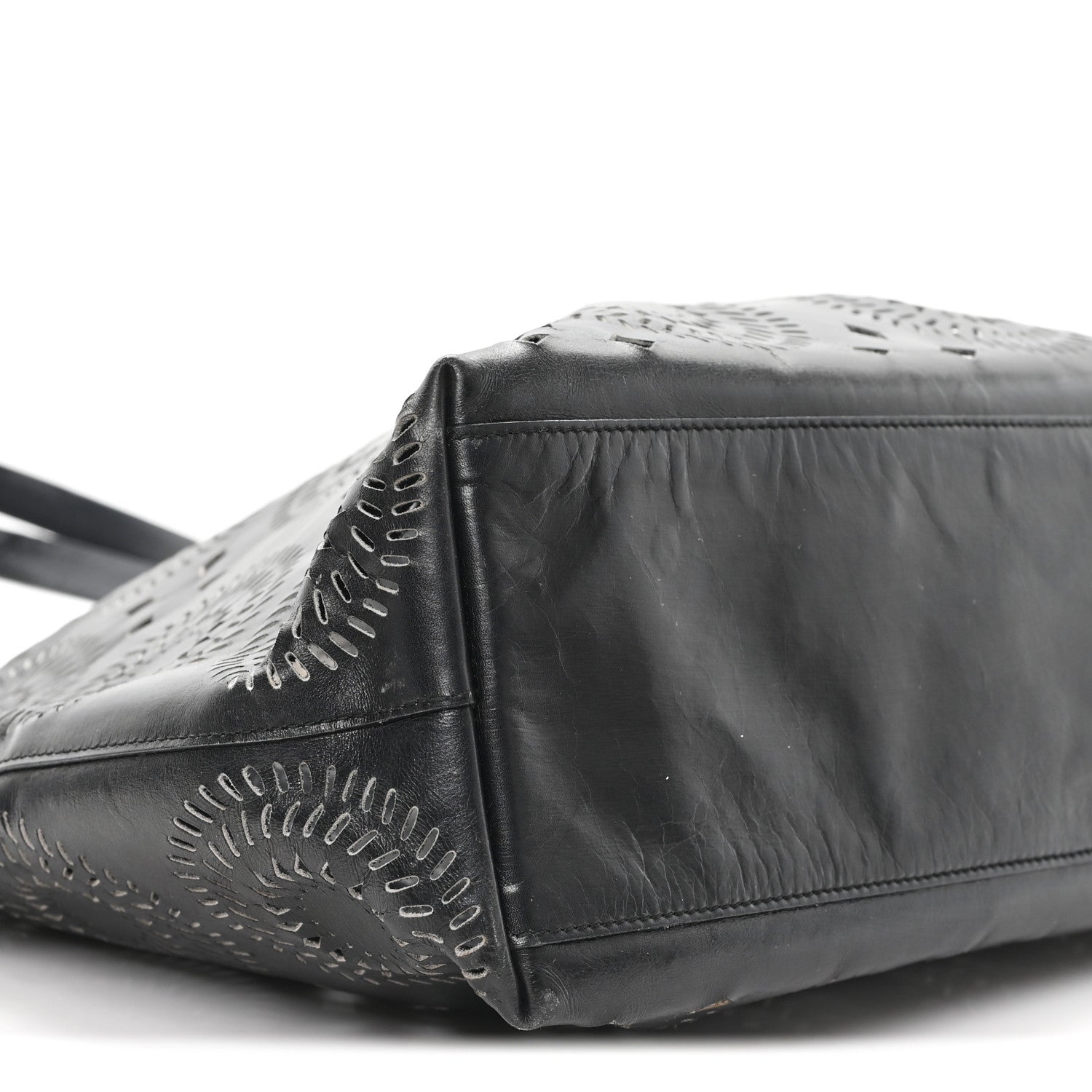 Prada City Calf Laser Cut Tote Black 9 of 12