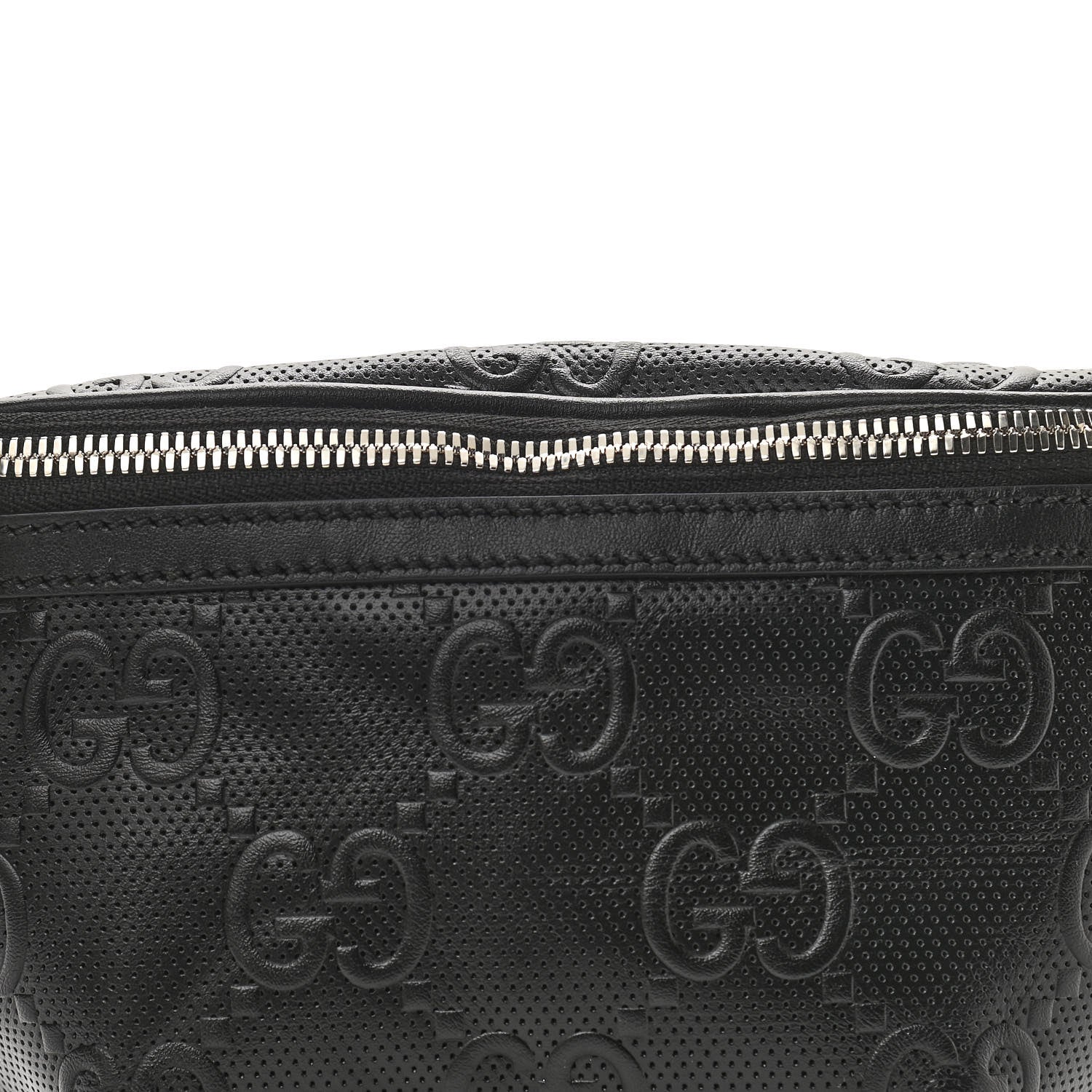 Gucci Calfskin GG Tennis Embossed Belt Bag Black 8 of 11