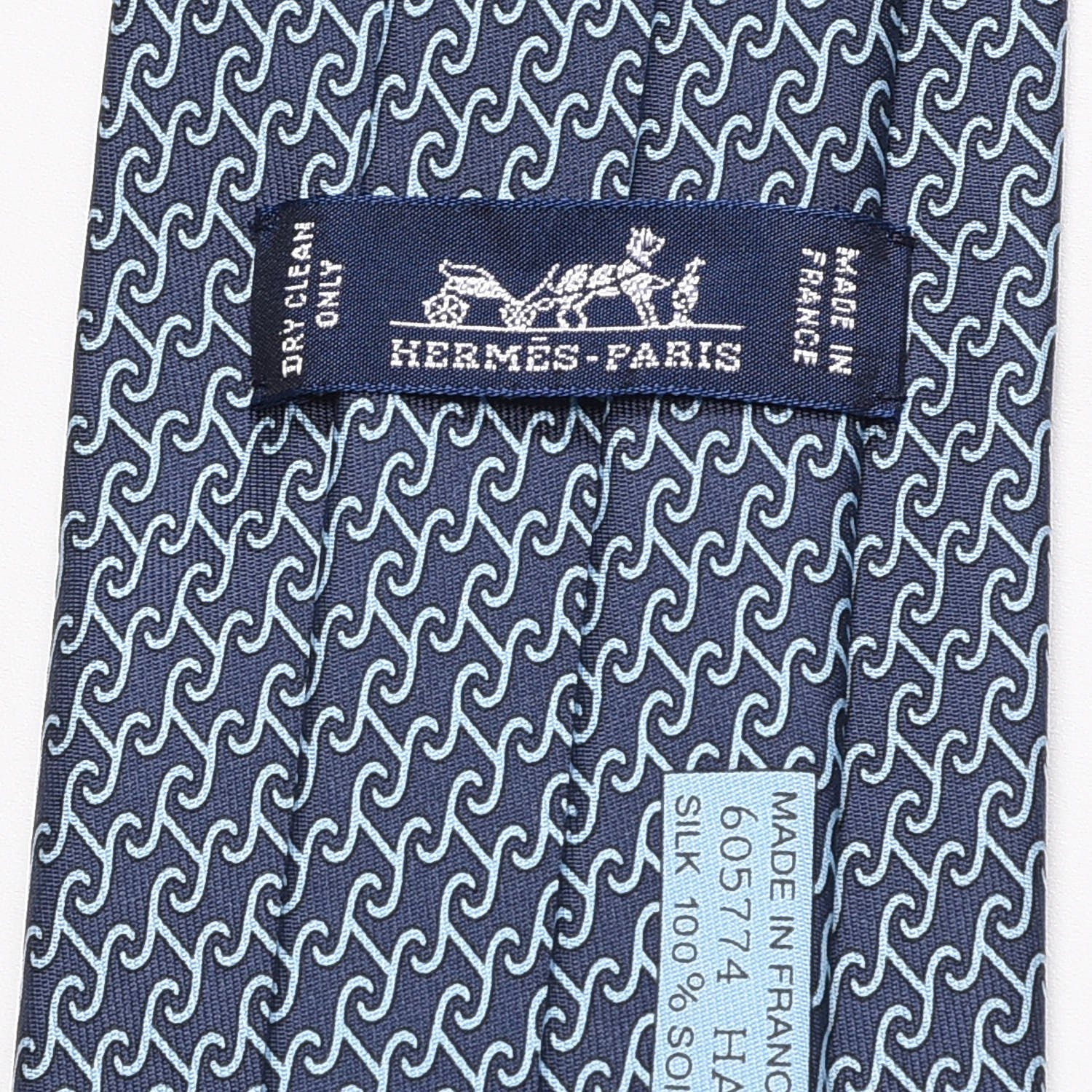 Hermes Mens Silk Printed Heraklion Neck Tie 5 of 5